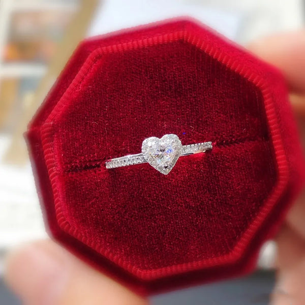 Silver Shiny Heart Ring