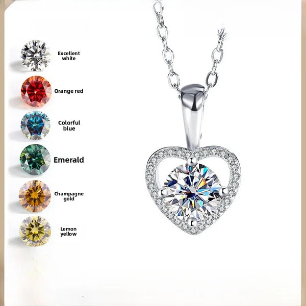 1 Carat Moissanite Heart Necklace